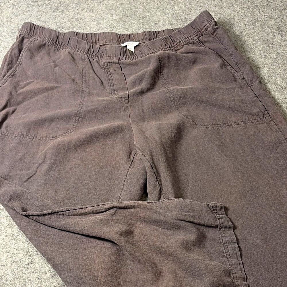 Pure Jill relaxed pants Lagenlook coastal grandma lg elastic waist